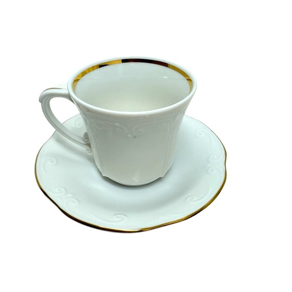 CHODZIEZ | White and Gold Porcelain Tea/Coffee Set | 25 Pieces - Picture 6 of 9